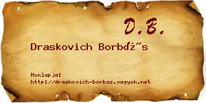 Draskovich Borbás névjegykártya